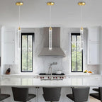 1-Light Modern Crystal Chandeliers LED Dimmable Pendant Lighting for Kitchen Island Dining Room Hallway