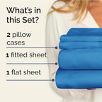 Twin XL Sheet Set 4 Piece - Bed Sheets Twin Size - Soft Hotel Luxury Bedding - Cooling, Comfy & Breathable - 1 Flat & 1 Fitted and 2 Pillowcases with Deep Pockets - Wrinkle and Fade Free - Denim Blue