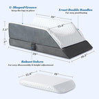 GOHOME Double Leg Support Elevation Pillow for Post-Hip Replacement, Back-Sleeping, Swelling Relief. Comfortable Foam Wedge, Essential After Surgery for a Restful Sleep