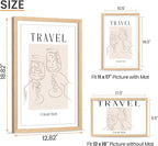 upsimples 12x18 Frame, Natural Solid Wooden Picture Frames, Display 11x17 with Mat or 12 x 18 Without Mat, Vertical or Horizontal Wall Hanging, 1 Pack, Natural