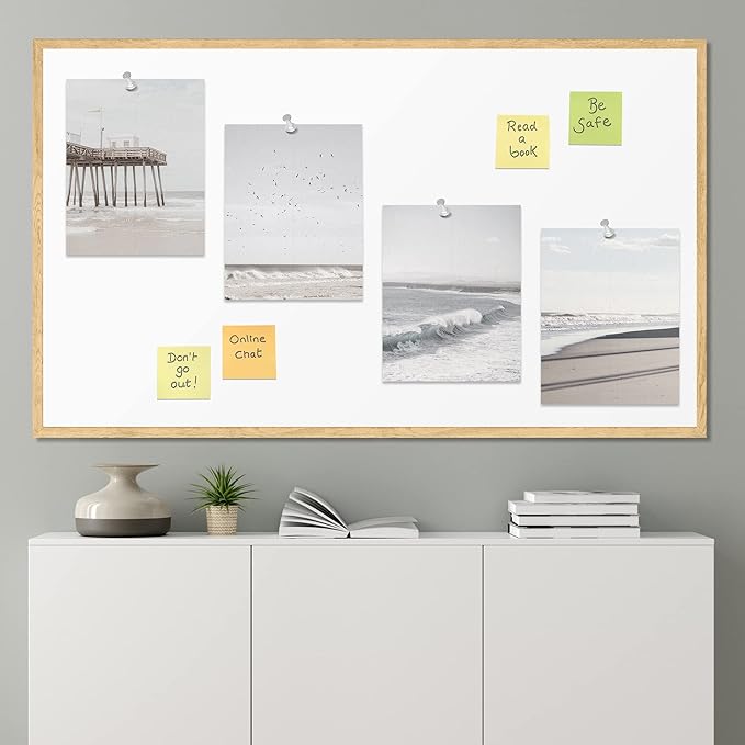 SIGNWIN Poster Bathroom Decor, Wall Art Room Decor Multicolor for Living Room, Bedroom, Office White Minimalist California Ocean Beach Seashore Pier Nature Wilderness Realism Landscape - 12"x16"x4