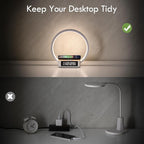 WILIT Bedside Lamp with Alarm Clock,Touch Lamp with Wireless Charger,Nightlight for Bedroom,Sunrise Wake-up Light,3-Grade Dimmable,Birthday Gifts for Her,Women,Men,Mom,Daughter,Girlfriend(Wood Grain)