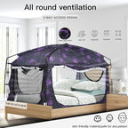 Bed Tent,Portable Privacy Sleeping Bed Canopy,Blackout 90% Drapes for Kids and Adult,Indoor Space Tent with Breathable Large Mesh Windows