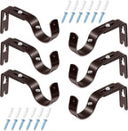 6 Piece General Adjustable Curtain Rod Holder Wall Bracket Hooks - Outside Mounted Blinds Bracket with Screws for 1 Inch Diameter Rod (Bronze)