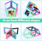 30 Pack Magnetic Photo Picture Frame Cute Mini Table Photo Frame Holder 3 Inches Plastic Colorful Photo Display Compatible with Fujifilm Instax for Fridge Refrigerator Office (Multicolor)