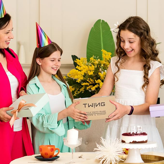 TWING 18 Pack Acrylic Fridge Magnet Frames, Double Sided Photo Refrigerator Magnetic Mini Photo Frame for Fujifilm Instax with Sticky Dots, Clear Picture Display Frame with Cloth, 2.4 x 3.5 Inch