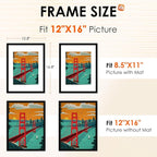 FIXSMITH 12x16 Picture Frame Set of 2, Photo Frame with HD Plexiglass, Display Pictures 8.5x11 with Mat or 11x17 Without Mat, Black Picture Frames Collage Wall Decor, Gallary Wall Frame