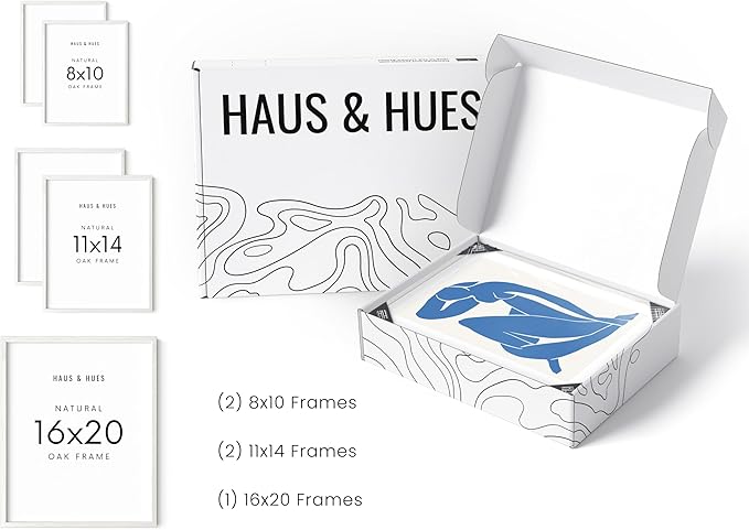 HAUS AND HUES Two 8x10, Two 11x14, One 16x20 - Framed White