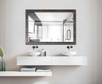 Bathroom Wall Mirror, Decorate Bathroom Mirrors for Wall, Rectangle Modern Bathroom Wall Mounted Mirror Vertical or Horizontal Hanging for Living Room (Black 24“ X 40")