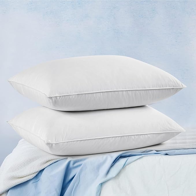 puredown Goose Feather Pillows, 100% Cotton Cover White Bed Pillows King Size Set of 2, Hotel Collection for Bedroom Sleeping (20 x 36, 2 Pack)