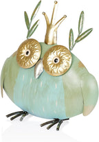 Alpine Corporation MCC808HH Metal Owl Queen, Whimsical Animal Outdoor Décor for Patio, Lawn & Garden, 8"H, Multicolor