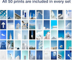 Y2K BOO Elegant Blue and White Wall Collage Kit - 50 Aesthetic Posters for Room Decor, Perfect Dorm and Bedroom Wall Art, Tranquil Blue and White Collage Kit for Teen Girls and Serene Spaces