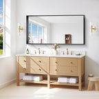 Black Bathroom Mirror, 24x48 Inch Rectangular Framed Mirror, Large Wall Mounted Bathroom Vanity Mirror Over Sink for Bedroom,Restroom, Living Room, Hangs Vertically or Horizontally