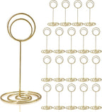Table Number Holders 20Pcs - 3.35 Inch Place Card Holder Table Number Stands for Wedding Party Graduation Reception Restaurant Home Centerpiece Decorations Office Memo Picture Photo (Gold)