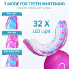 BESTEK Teeth Whitening Kit – 32X LED Light, 10-Min Fast Whitening, 4 Tubes of 35% Carbamide Peroxide Gel, Removes Coffee, Wine & Tobacco Stains - Red