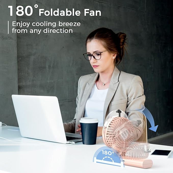 COMLIFE Portable Handheld Misting Fan, 3000mAh Rechargeable Battery Operated, 180° Foldable, Mini Personal Fan with Water Sprayer for Travel, Makeup, Home, Office, Camping, Outdoors