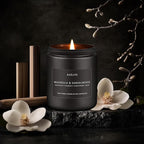 Magnolia & Sandalwood Candle | Masculine Candle - Candles for Men, Soy Candles for Home Scented, Manly Scented Decor for Home - Gifts for Men, 7oz Black Jar, Long Lasting