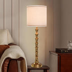 30.5" Buffet Lamps Set of 2 for Living Room, Buffet Lamps for Dining Room, Gold Lamp Set of 2 for Credenza, Modern Golden Table Lamp Tall Skinny, Gold Bamboo Candlestick Lampset for Bedroom