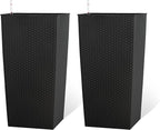 2Pcs 23in High Large Plant Pots Planter-Self-Watering,Modern Planter with Drain Holes,Water Level Monitor,Inner Bucket for Indoor/Outdoor Front Porch Patio,Black Rattan