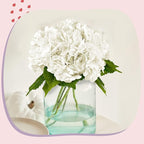 Yatim 21In White Artificial Hydrangea Flowers 5 Pcs Real Touch 3D Print Latex Flowers for Wedding Centerpieces Bouquets DIY Floral Decor Home Decoration with Stems