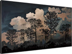 SIGNWIN 46"x72" Extra Large Framed Wall Art Silhouetted Trees at Dusk, Dramatic Forest and Cloudscape for Home Living Room Bedroom Decor (Frame Assembly Required)