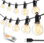 LED Outdoor String Lights, 50FT 25+2 Shatterproof Bulbs Outdoor Patio Lights, IP65 Waterproof Connectable Hanging Outside Light for Backyard, Porch, Deck, Balcony, 2200K