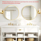 Fabuday Gold Circle Mirror for Bathroom - 24 Inch Golden Framed Round Mirror for Wall Decor, Living Room, Bedroom, Entryway Circular Mirrors