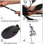 TERESA'S COLLECTIONS Solar Garden Lights Outdoor Garden Decor, Metal Peacock Decorations for Yard, 33'' Purple Decorative Garden Stake for Outside with Crackle Glass Ball, Lawn Party Gifts for Mom