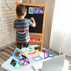 30 Pack Magnetic Photo Picture Frame Cute Mini Table Photo Frame Holder 3 Inches Plastic Colorful Photo Display Compatible with Fujifilm Instax for Fridge Refrigerator Office (Multicolor)