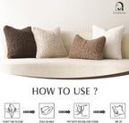 Foindtower 2 Pieces 20x20 Inch White, Faux Fur Throw Pillow Cover Accent Sherpa Pillow Fuzzy Soft Pillowcases Sheepskin Decorative Fleece Cushion Case for Bed Couch Living Room