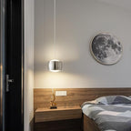 Modern LED Dimmable Pendant Light fixtures,Mini Island Pendant Lighting for Kitchen Island Dinning Room,Bedroom,Bar, Kitchen Island Ceiling Hanging Light Fixtures(Chrome-1-Pack)