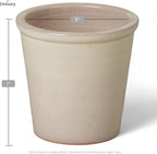 Emissary Round Stoneware Planter (Parent SKU 12012) (Cream, 8" D x 7" H)