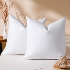 24x24 Euro Pillow Inserts Pack of 2, Natural Feather Down Pillows with 100% Cotton Cover,Throw Pillow for Bed, Couch and Sofa.