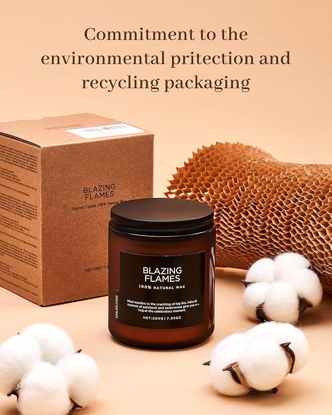 M&SENSE Cinnamon Pumpkin Fall Scented All Natural Soy Wax Candles for Home Scented, Cotton Wick Autumn Long Burning 7.05oz 50 Hours Burn Time, Jar Candle Gift for Men and Women