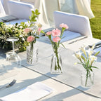 16Pcs Clear Glass Bud Vases Bulk - Mini Vintage Bottle Set, Modern Small Flower Vases for Wedding Centerpieces, Dining Table Decor, Home Room Party Reception