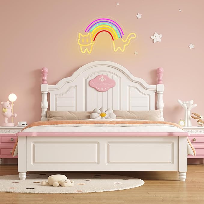 Rainbow Cat Neon Sign Cute Cat Neon Signs for Wall Decor Rainbow Neon Light Sign USB Powered Neon Light for Bedroom Kid Room Pet Shop Game Room Cat Lovers Pride Gifts