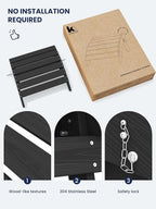 KINGYES Folding Adirondack Ottoman for Adirondack Chair, Black