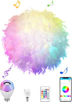 Star Vision Feather Lamp with Smart Light Bulb, Bluetooth Speaker & APP Control, Dimmable RGB LED Light,19.7inches, White