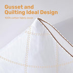 UNIKOME Natural Goose Feathers and Down Pillow - King Size Set of 2, Medium Firm Pillow with 100% Cotton Cover, Gussted & Quilting Design Hotel Collection Bed Pillows for Back, Stomach, Side Sleeping