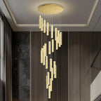 Large Crystal Chandeliers 130inches Long Spiral Staircase Chandelier for High Ceiling Foyer Entrance Modern LED Dimmable Chandelier 25-Lights Gold