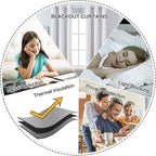 MIULEE Linen Blackout Curtains for Bedroom Solid 100% Blackout Thermal Insulated Grayish White Curtains Grommet Room Darkening Curtains/Drapes for Living Room 42x63 Inch (2 Panels)