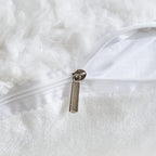 MOOWOO Fluffy Heart Throw Pillow with Pillow Cover and Insert, Shaggy Faux Fur,Valentines Day Decor,Christmas Decorations, Love Pillow (White, Heart Shape-15.7X15.7Inches)