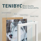 12x16 Picture Frame 3 pk - White Woodgrain, HD Tempered Glass, Wall Gallery Photo Frame