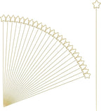 uxcell 24 Pcs Table Card Holders, 11.8 Double Star Metal Craft Wire Clips Picture Clip Table Number Holders Picks for Wedding, Photos, Memo, Restaurant, Gold