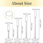 Hewory Glass Taper Candlestick Holders: Taper Candle Holders 12Pcs Glass Candle Stick Candle Holder, Clear Tall Candle Holders for Dinner Table Centerpiece Wedding Christmas Holiday Party Decorations