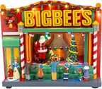 Bigbees Retro Department Store Window Display | Christmas House Village Decoration Collection Accessories Figurines | Motion & Sound Multi Color LED Lights | 10" x 4" x 9"