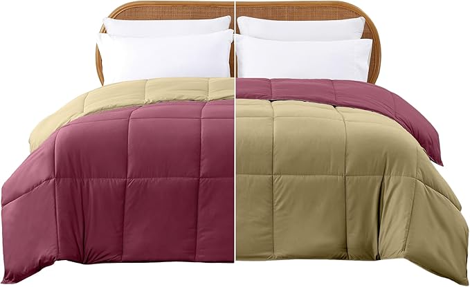 Modern Threads Down Alternative Reversible Comforter Red/Beige Queen