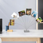 Maptipjoy Photo Tree Holder Clip Cube Base,8 - Branch Money Trees Gift Card Holder with Clips,Picture Holder Stand for Christmas Wedding Greeting Birthday Party Gift Silver