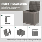 31 Gallon Deck Box, Resin Outdoor Storage Box, Waterproof and UV Resistant Deck Box, Lightweight Storage Box for Garden Tools, Pool Supplies