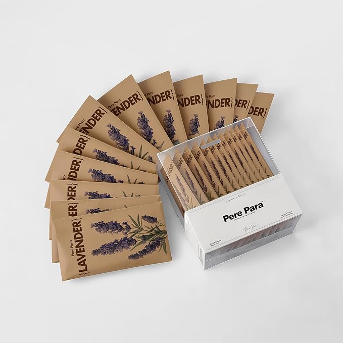 Potpourris Lavender Scented Hanging Paper Sachets - 12 Pack for Closet & Home | Long-Lasting Air Freshener & Odor Eliminator for Drawer, Car, Bathroom | Ideal Gift Idea